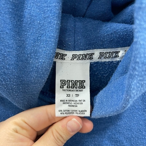 Pink VS Blue Sequin Eighty Six Hoodie Sweatshirt Spell Out Logo - Picture 4 of 5